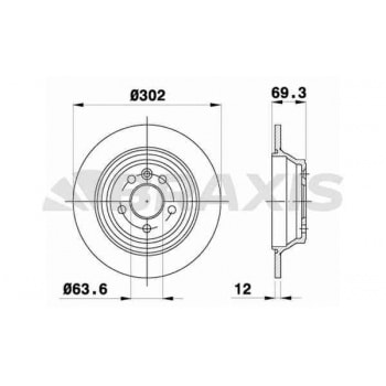 ARKA FREN DISK AYNASI VOLVO / V70 III D4 13> S80 II / 2.0 / 3.2 / 2.0TDI 08> XC70 06> - BRAXIS AE0598
