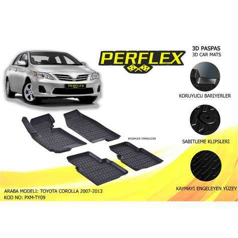 PASPAS 3D HAVUZLU X-MAT TOYOTA COROLLA 2007-2013 - PERFLEX PXM-TY09