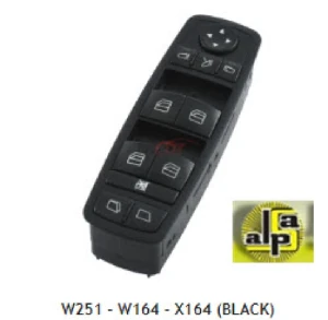 Unıversal Cam Anahtarı>mercedes W164-W251-X164 Sol Dörtlü-Siyah >a251 830 0390 - Mcar-An540