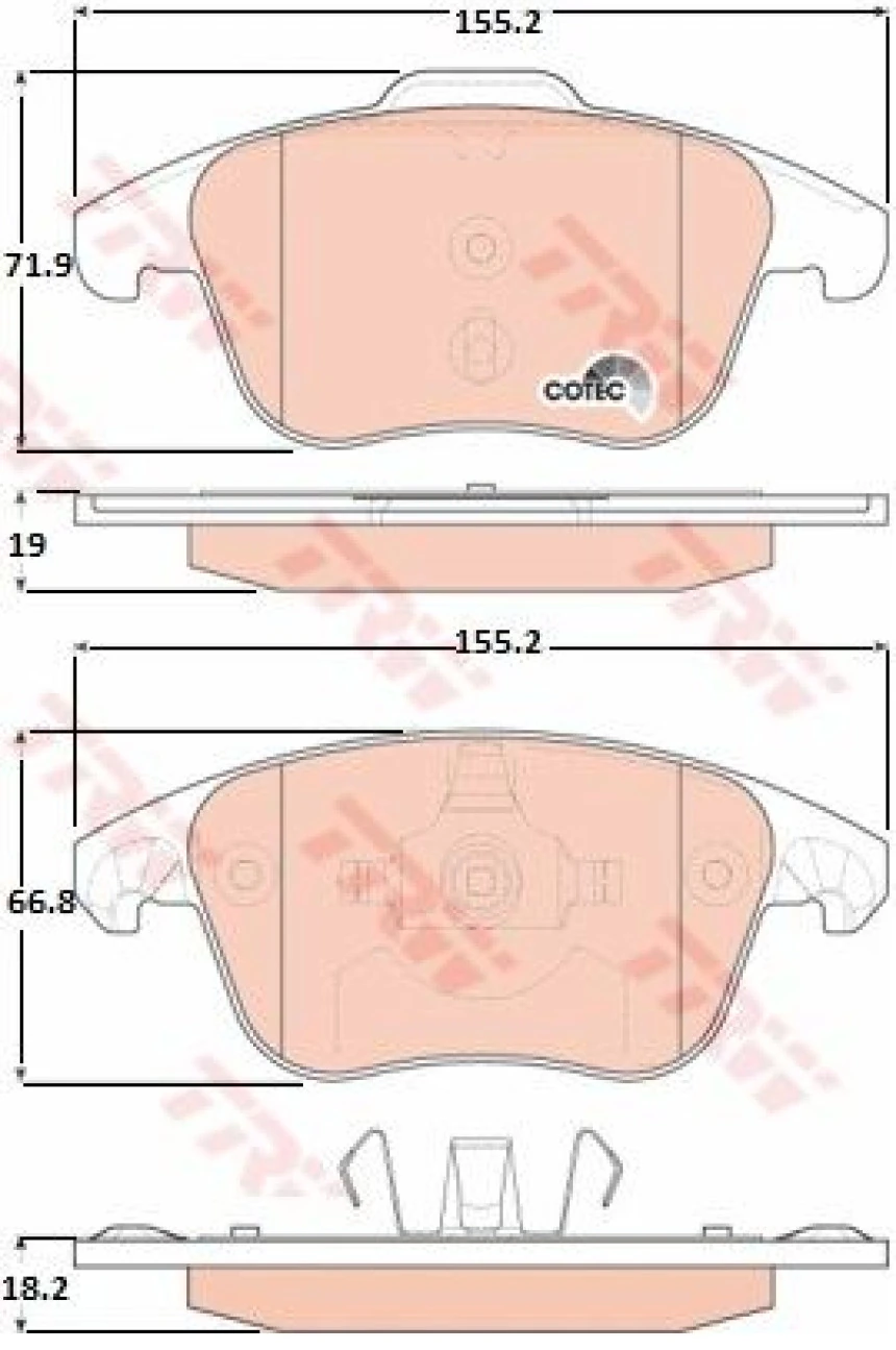 Psa Fren Balatası Onı P2008 II-208 II-P3008 P5008 C4 II Ds4 Ds5 C4 Picasso 2,0hdi 16v 138ps 10 / 06 Ep6c - Trw Gdb1691