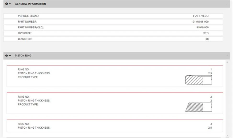 İveco Ticarı Segman (std)(2,5×2,0×2,5) İveco Daıly Karsan Jest F1a Euro5 12> (06-844900-00(040) - Yenmak 91-91016-000