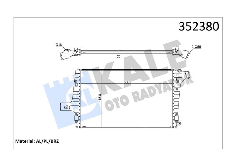 TURBO RADYATORU AUDI A6 2,5TDI 97>05 - KALE 352380
