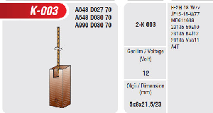 ALTERNATÖR KÖMÜRÜ-JT 5x8x21,5/23…..12V - MEGA-K-003