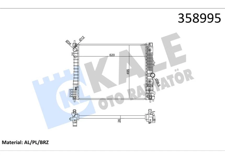 Opel Motor Su Radyatoru A.t. Mokka 13> A16dthv - B16dth - Kale 358995