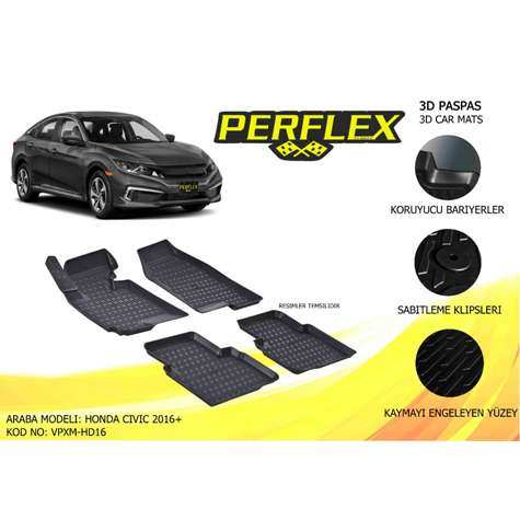 PASPAS 3D HAVUZLU X-MAT HONDA CIVIC 2016-> - PERFLEX PXM-HD16
