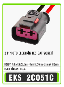 SOKET>2 PİN OTO ELEKTRİK TESİSAT - EKS-2C051C