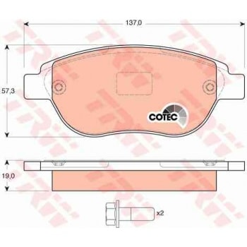 ON FREN BALATASI CITROEN C3 II C4 XSARA BERLINGO 00> PEUGEOT 1007 207 307 206 00> FIAT DOBLO 06> GEE - TRW GDB1464