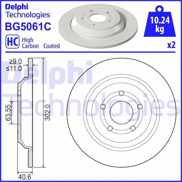 ARKA FREN DISK AYNA YENI FOCUS18> YENI KUGA 20> - DELPHI BG5061C