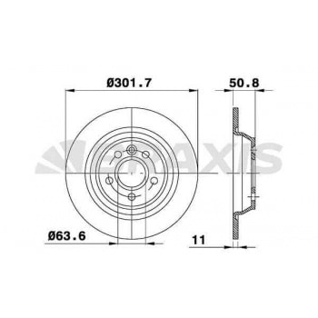 ARKA FREN DISK AYNASI MONDEO IV S MAX GALAXY KUGA 1,6TI / 1,6TDCI / 1,8TDCI / 2,0 / 2,0TDCI / 2,2TDC - BRAXIS AE0102