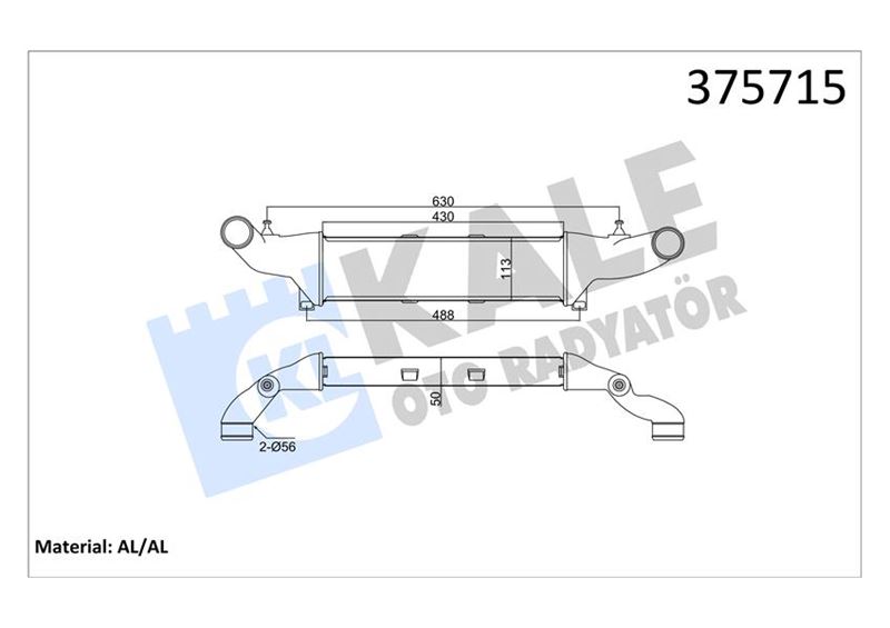 TURBOSARJ RADYATORU W202 95>00 S202 96>01 C208 97>00 A208 98>00 - KALE 375715