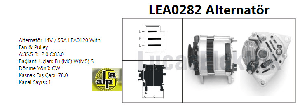 ALTERNATÖR> A127/14V/55A MASSEY FERGUSON - LUCAS-LEA0282
