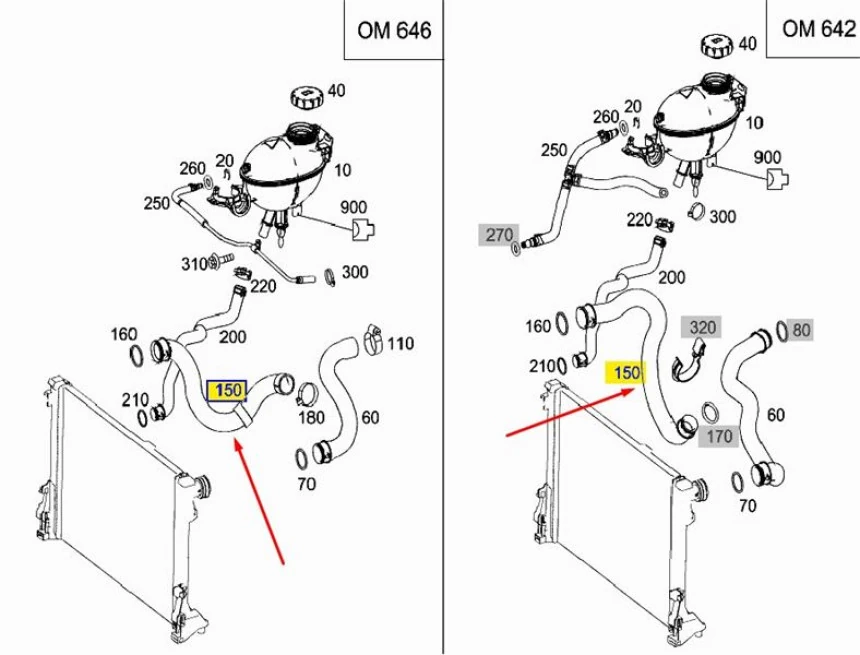 Mercedes Radyator Hortumu Alt Sag C-Class W204 07>09 S204 07>09 - Ucpa 10h12847