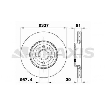 ON FREN DISKI HAVALI INSIGNIA A 09>17 17'' - BRAXIS AD0316