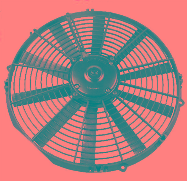 AKSIYEL FAN MOTORU 12V 14 KOMPLE YASSI GENIS EMICI 350mm 2850 m3 / h 74315021 - KORMAS 5 702 114 120 002
