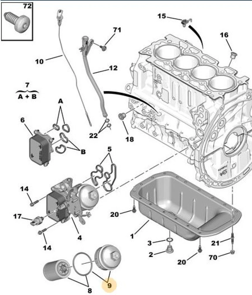 Psa Yag Filtre Kapagı Yeni Kasa Focus 1.5 Tdci 18> 2008-208-3008 II-301-308 II-5008 II-508-Expert-Partne - Psa 9814292780