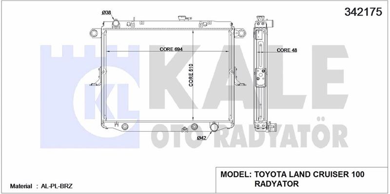 RADYATOR LAND CRUISER 100 4,7 98+ - KALE 342175