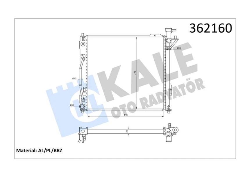 Hyundaı Motor Su Radyatoru Hyundaı Grand Santa Fe ; Santa Fe II ; Santa Fe III 2.2crdi 2.2.crdi 4x4 12=> (at - Kale 362160