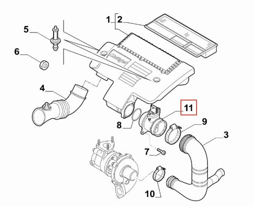 Fiat Hava Akıs Metre Olcer (debimetre) Fiorıno E6 16> - Opar 51792707