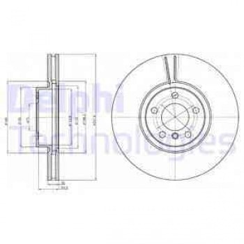 FREN DISKI ON (348mm) BMW  X5 E70  X6 E71 - DELPHI BG9063C
