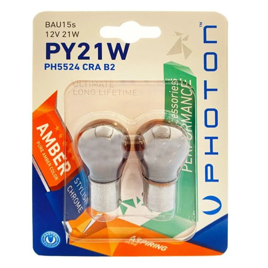Unıversal P21w Chrome 12v 93 Amber - Photon Ph5524 Cra B2