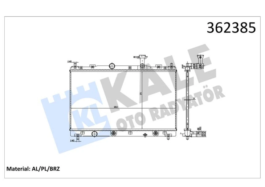 Suzukı Motor Su Radyatoru Suzukı Sx4 S-Cross (jy) 1.6 13=> ; Vitara (ly) 1.6 15=> (at) [brazıng] [375x683.3 - Kale 362385