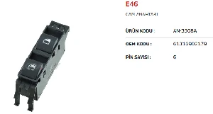 Unıversal Cam Anahtarı İkili Sağ E46 - Mcar-An3508a