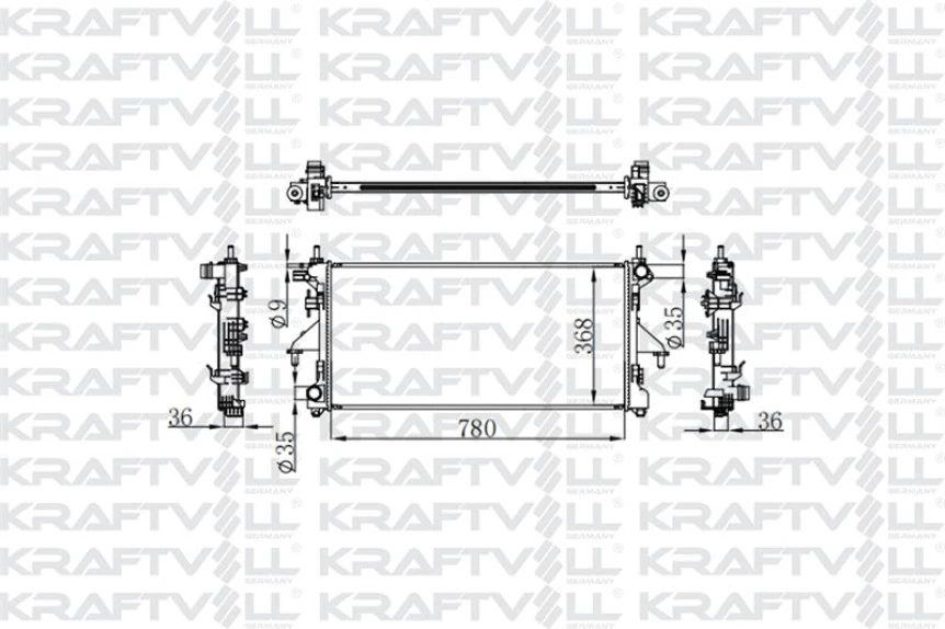 Fiat Motor Su Radyatoru Boxer III Jumper III Ducato III 2006> Klimalı (780*368*34) Brazıng - Kraftvoll 08040085