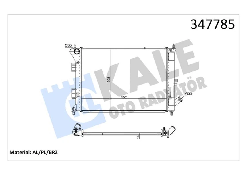 Hyundaı Motor Su Radyator Elantra 2011> İ30 2012> Manuel - Kale 347785