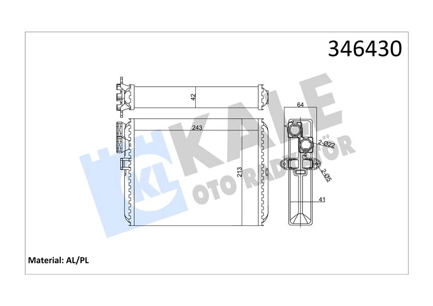 Volvo Kalorıfer Radyatoru Volvo S60 2,0t 2,4 2001> S80 1998 2006 V70 2000> Xc70 2000> Xc90 - Kale 346430