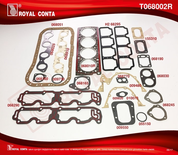 MOTOR TAKIM CONTASI TEMPRA 2000 8V (SILINDIR KAPAK CONTALI KECESIZ) - ROYAL T068002R