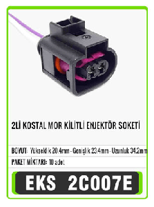 SOKET>2'Lİ KOSTAL MOR KİLİTLİ ENJEKTÖR ESKİ KOD:2C007E - EKS-2C007M