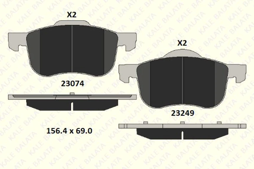 Volvo On Fren Balatası Volvo S60 01>s80 98 06 V70 I II 97> Xc70 00> - Kale B 23074 189 05 Msh