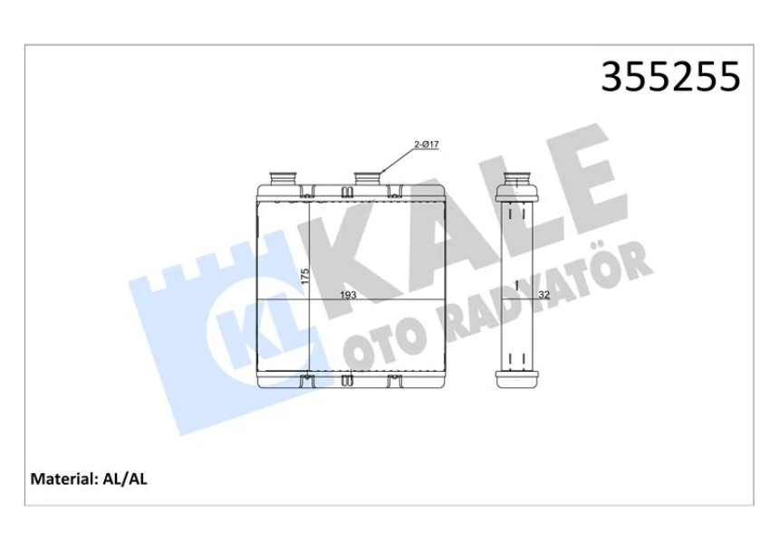 Honda Kalorıfer Radyatoru Honda CIVIC VIII H.b 1.4 1.8 2.0 Fn Fk 06>12 - Kale 355255