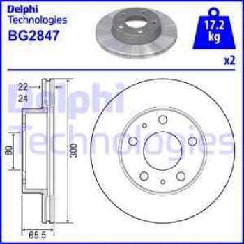 ON FREN DISKI BOXER - JUMPER - DUCATO TUM MODELLER 16Q (16 JANT) KARSAN JEST (CAP:300 - KALINLIK: 24 - DELPHI BG2847