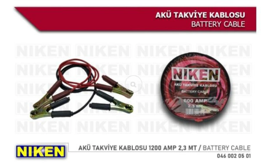 Unıversal Aku Takvıye Kablosu (takım) 2,3 Mt 1200 Amper - Niken 046 002 05 01