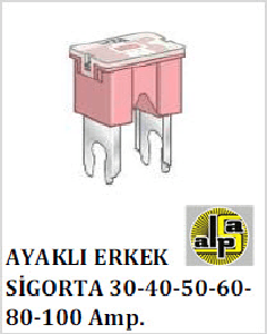 SİGORTA-ERKEK AYAKLI 50 AMP   KIRMIZI - MTA-M0471050