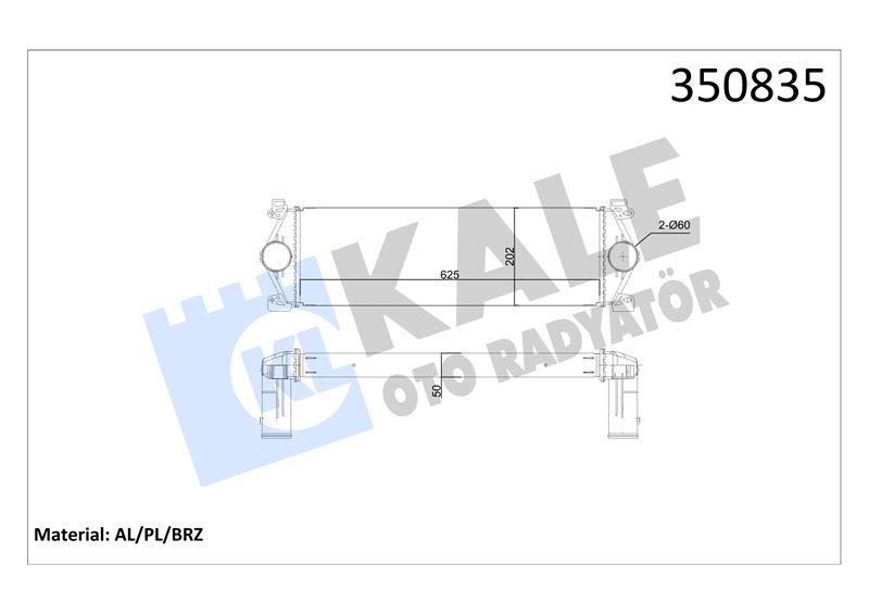 TURBO RADYATORU (INTERCOOL) RENAULT MASCOTT KAMYONET - KALE 350835