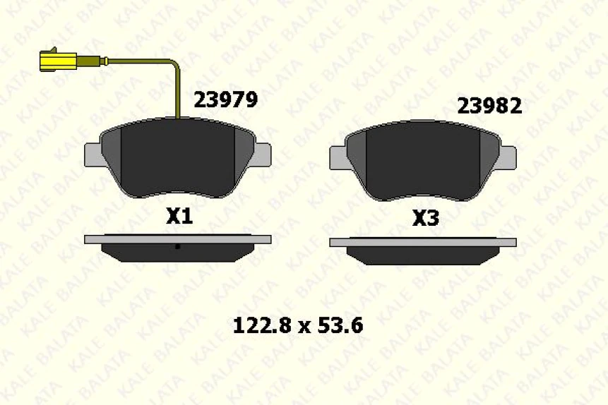 Fiat On Fren Balatası Fiat Bravo II Fiorıno Panda Stilo 05> Citroën Nemo 10> Peugeot Bipper 10> - Kale B 23982 178 35 Ans