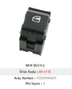 Unıversal Cam Anahtarı>new Beetle 98-10 Çerçevesiz - Mcar-An411e