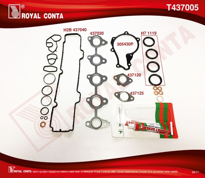 MOTOR TAKIM CONTASI (SKC KECE S.LASTIGI YOK) FORD: FIESTA FUSION 1.4TDCI F6JA F6JB MOTOR - ROYAL T437005