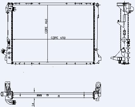 MOTOR RADYATOR LAGUNA ESPACE II 2,2TDI MEKANIK KLIMALI (1 SIRA ALB SISTEM) / (650X468X34) - KALE 0538381AB