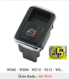 Unıversal Cam Anahtarı>mercedes W204-W212-W218-W242-W166-S212-X204 Tekli >a204 905 8102 - Mcar-An551a