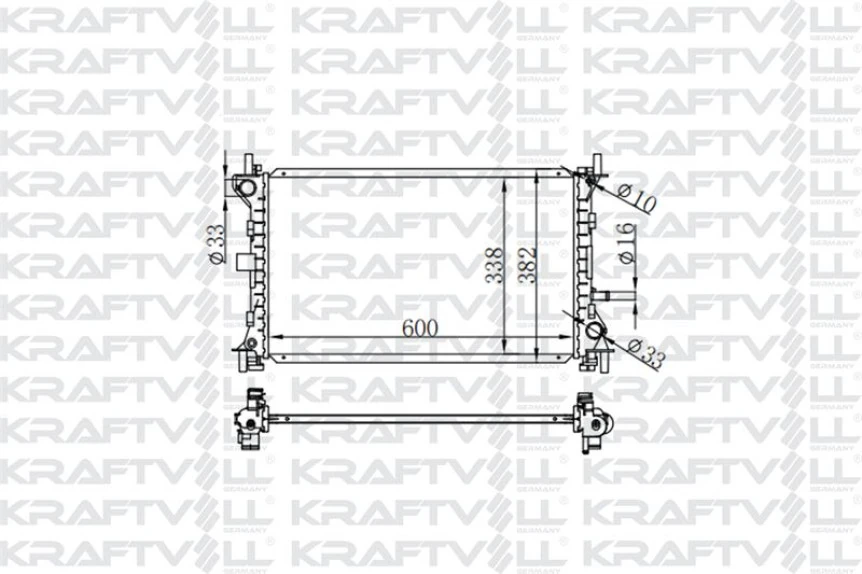 Ford Motor Su Radyatoru Focus 1,6 16v / 2,0 16v (98 04) (600*338*26) Brazıng (mt) - Kraftvoll 08040040