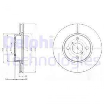 Toyota On Fren Diski (aynası) Havalı Toyota Yarıs 1.33 Vvti 2010-> Yarıs 1.4 D4d 2005-> (258x4) - Delphi Bg4116c