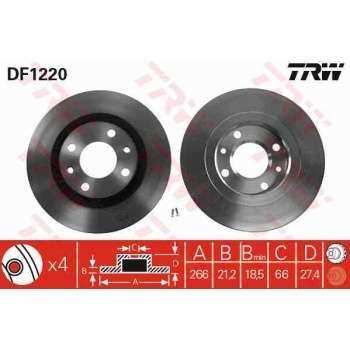 ON FREN DISK AYNASI (HAVA SOGUTMALI) PARTNER BERLINGO < 03 1,4I 1,8D 1,9D P306 XSARA ZX BX XANTIA XS - TRW DF1220
