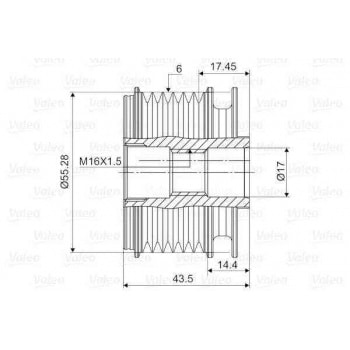 ALTERNATOR KASNAK CLIO II-MGN-KNG-SCENIC (K4M-K4J-K9K-F4P) (6 KANAL) - VALEO 588004