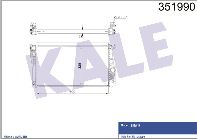 MOTOR SU RADYATORU OTOMATIK BMW F10 F11 N20 - KALE 351990