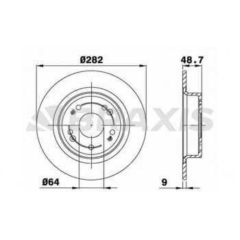 ARKA FREN DISK AYNASI DUZ HONDA ACCORD 09-14 (282X5) - BRAXIS AE0606