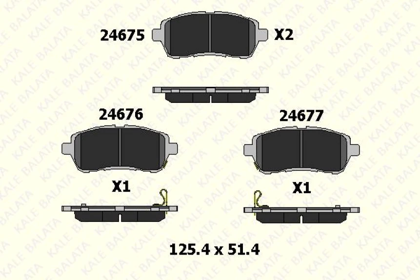 Ford On Fren Balatası Fiesta 08> Daıhatsu - Subaru - Mazda - Suzukı - Kale B 24675 165 05 Ans
