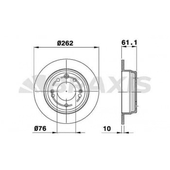 ARKA FREN AYNASI DISKI HYUNDAI I30 07 12 IX35 10> CEED 06> SPORTAGE 10> 262 MM - BRAXIS AE0129